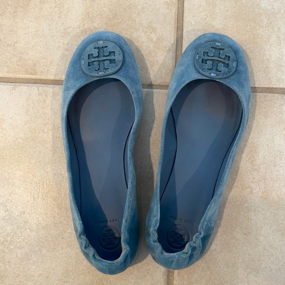 Tory Burch Shoes - Tory Burch -  Minnie Travel Ballet Flats - Size 9 - blue suede